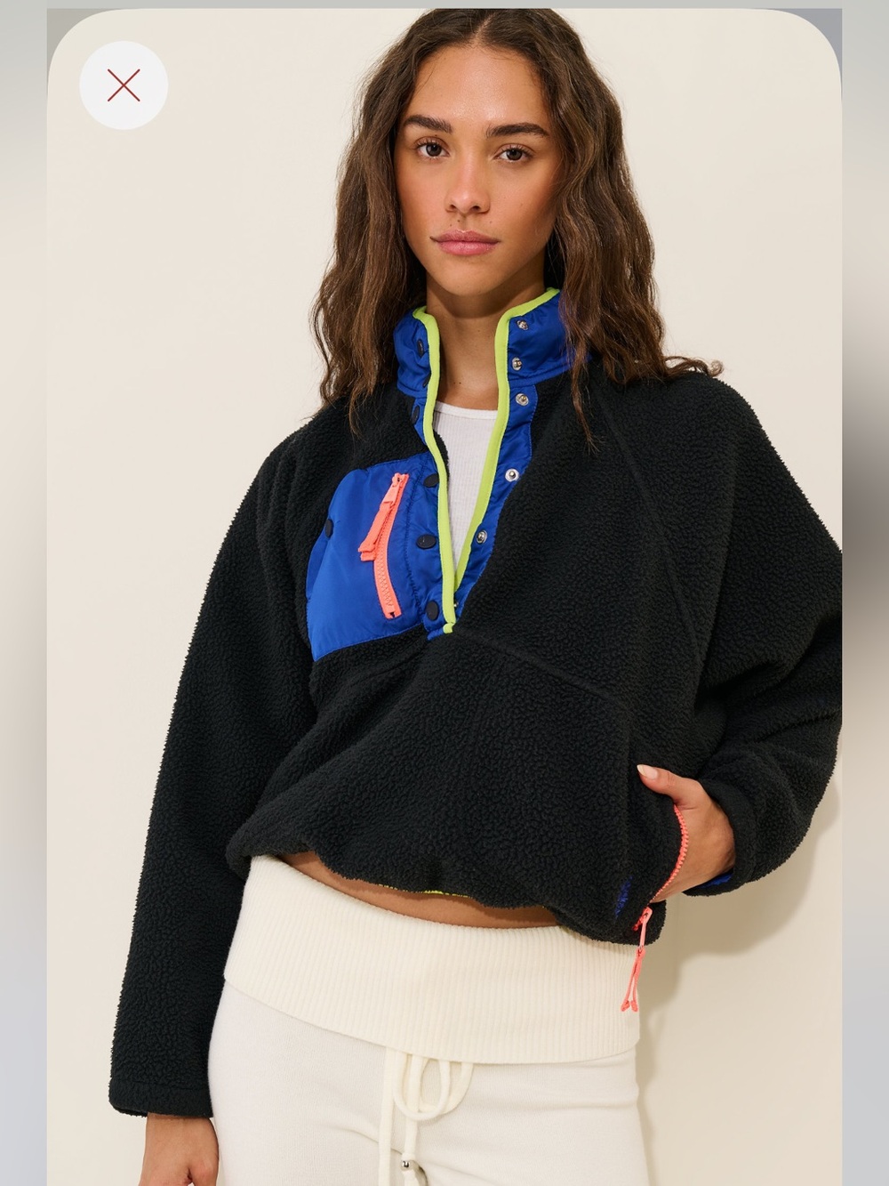 FREE PEOPLE Hit The Slopes Colorblock Pullover